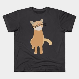 Minimal Style Gold Cat Kids T-Shirt